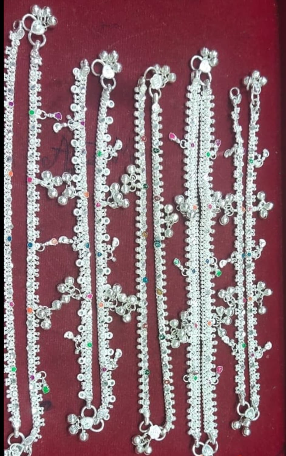 Traditional Silver Anklet (Kolusu) – Handmade – South Indian Design